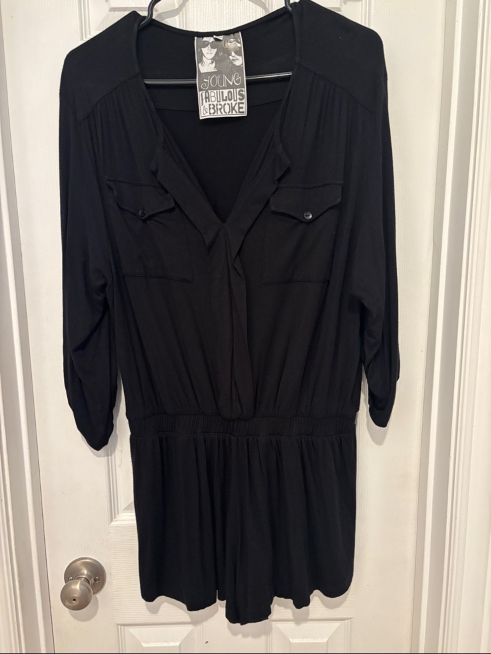 Young Fabulous & Broke Black Long-Sleeve V-Neck Romper